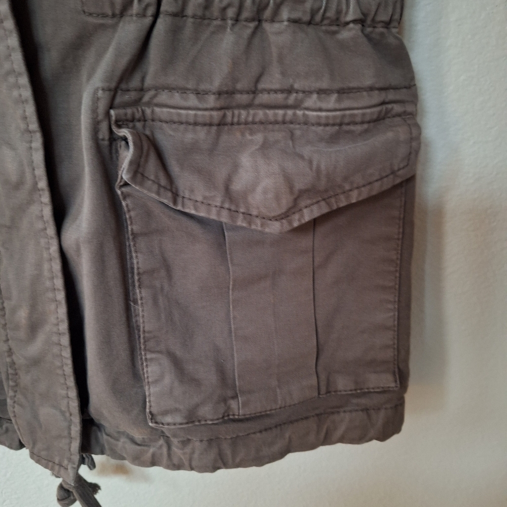 Hinge Womens Brown Utility Jacket. Zip Snap Closure Pockets Size S - Picture 4 of 9